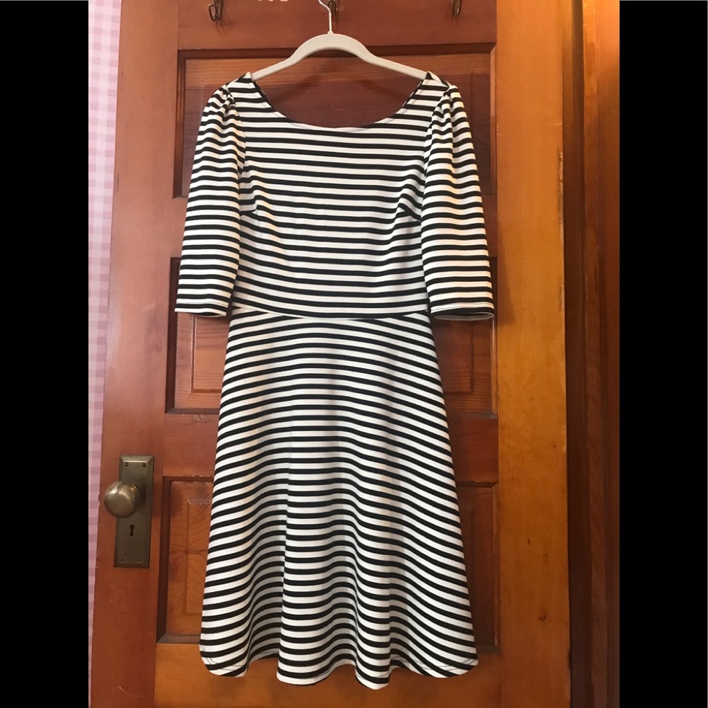 Striped fit and flare dress